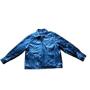 American Classics XL Men's Black Leather Jacket with Quilted Liner